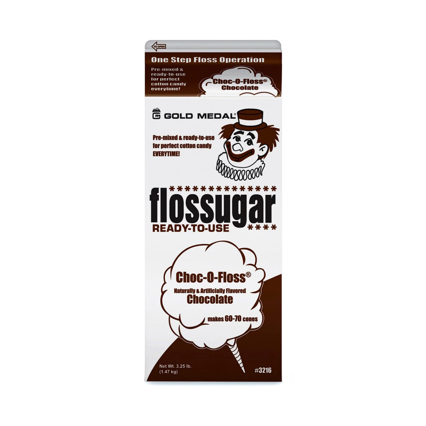 Chocolate Flossugar - 6 CT - 3.25 LB