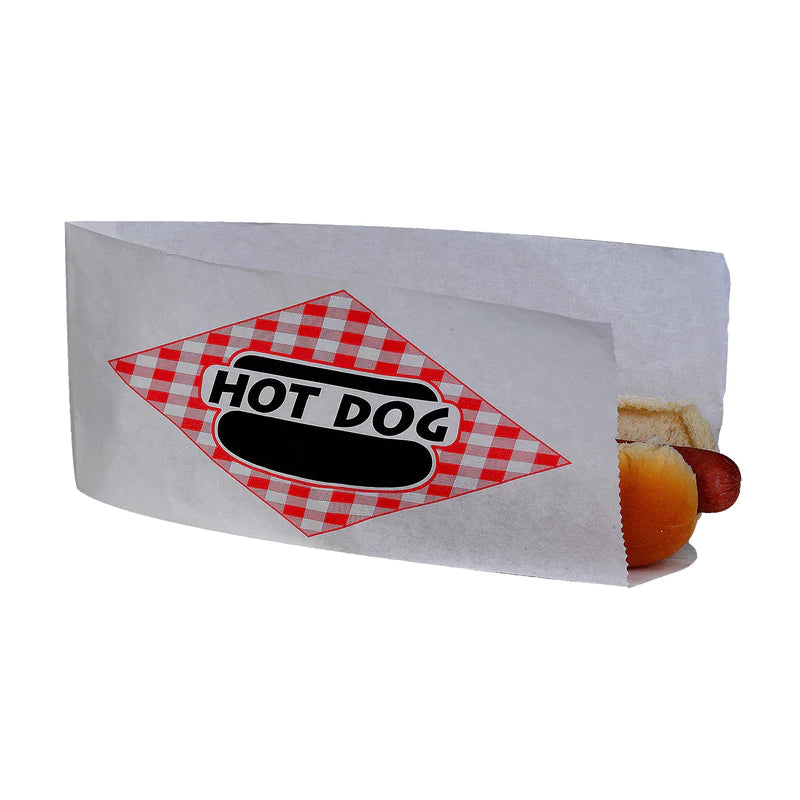 Open- Top Wax Hot Dog Bag